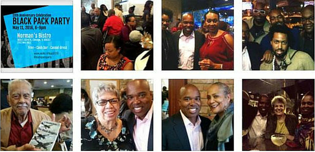 A collage of the 2016 Black Pack party in Chicago