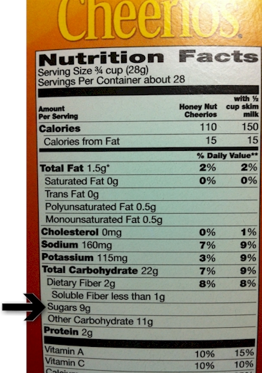 Cheerios cereal bo label