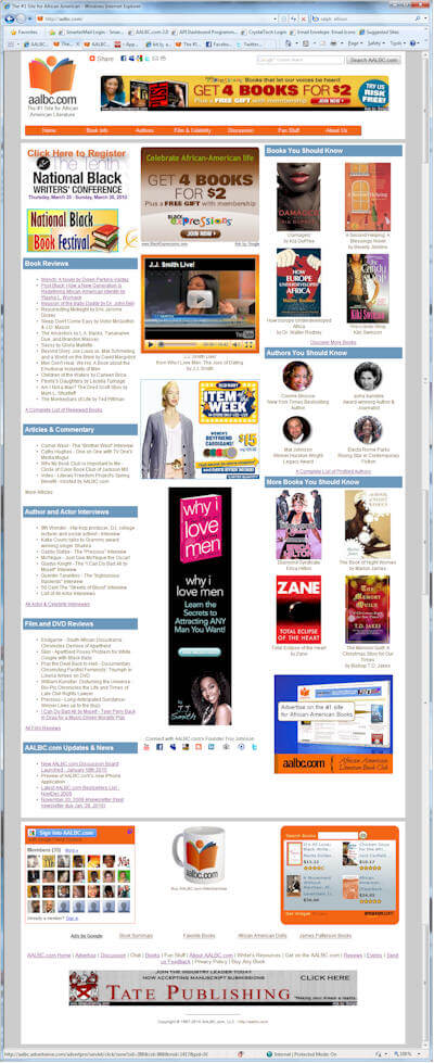 AALBC.com Homepage January 2010