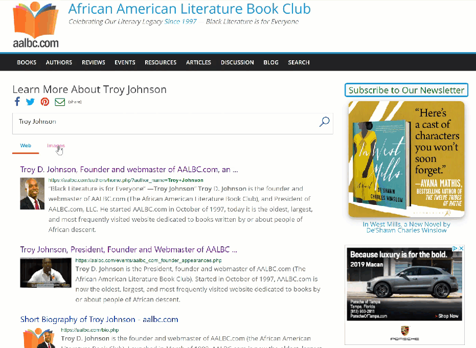 Bing Site Search Screenshot