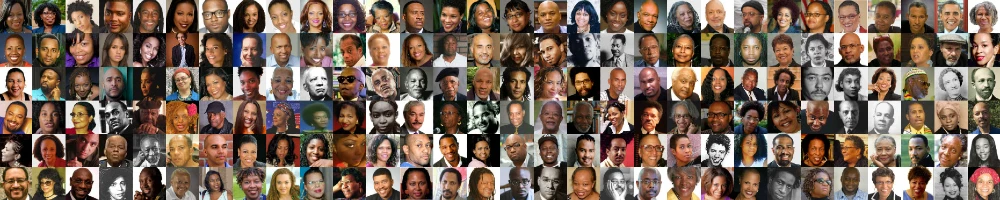 Collage of 206 Black authors featured on the African American Literature Book Club (AALBC)
