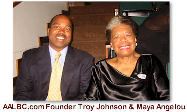 AALBC.com Founder Troy Johnson and Maya Angelou