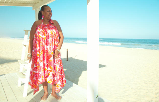 Poets, Patricia A. Saunders at the beach