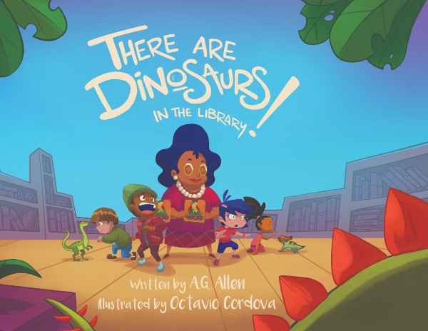 Click for a larger image of 	There Are Dinosaurs in the Library!