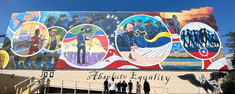 Photo of Absolute Equality, the Juneteenth mural in Galveston, Texa