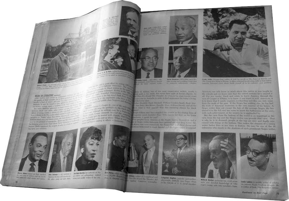 Image from the September 1963 issue of Ebony Magazine article The Negro in Literature Today