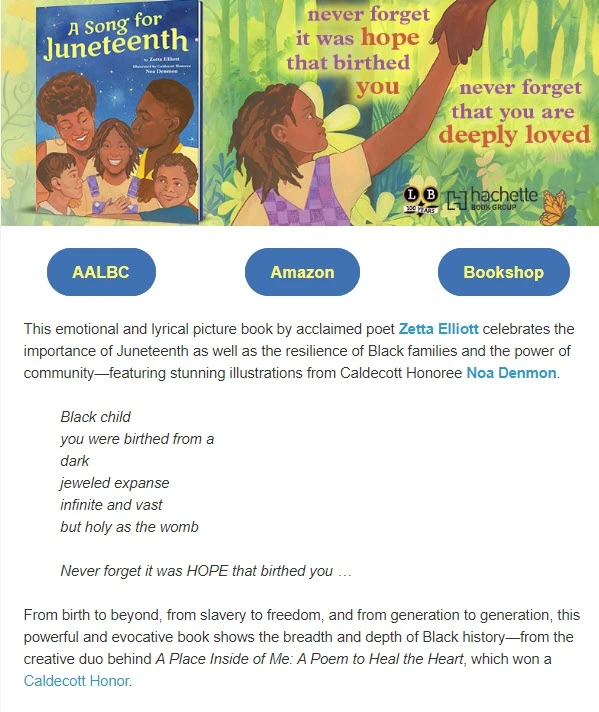 A Song for Juneteenth by Zetta Elliott