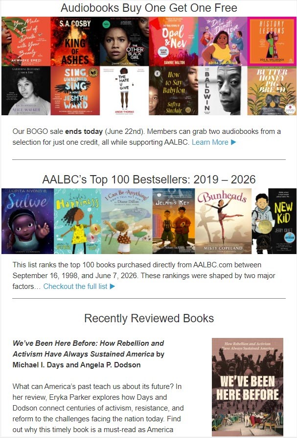 Cover Thumbnail for AALBC Update (6/22/26)