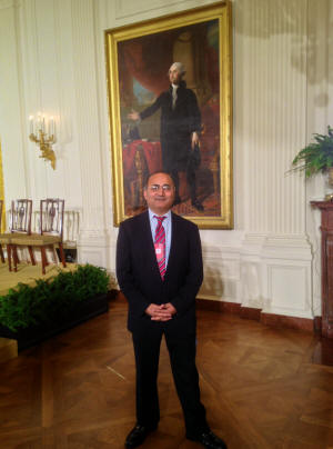 Dinesh Sharma in the East Room of the White House