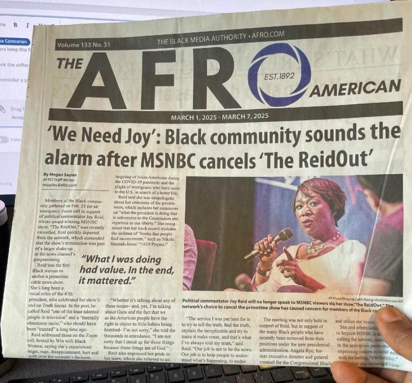 Cover the March 1, 2025 Afro American Newspaper est. 1892