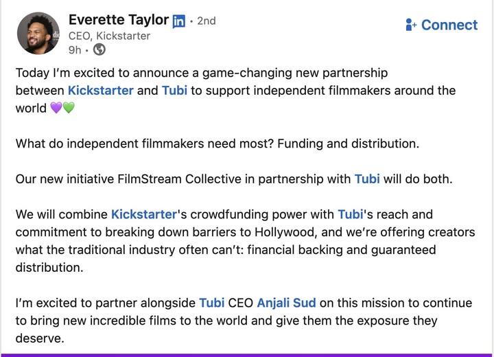 Kickstarter x Tubi: FilmStream Collective Fund 06/20/2025