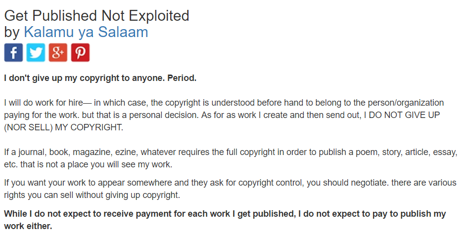 Get Published Not Exploited